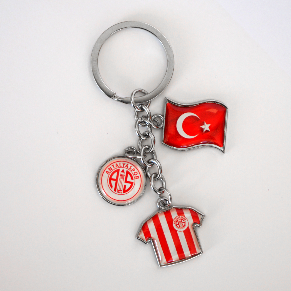 ANTALYASPOR ANAHTARLIK 3'LÜ ÇUBUKLU FORMA LOGO BAYRAK
