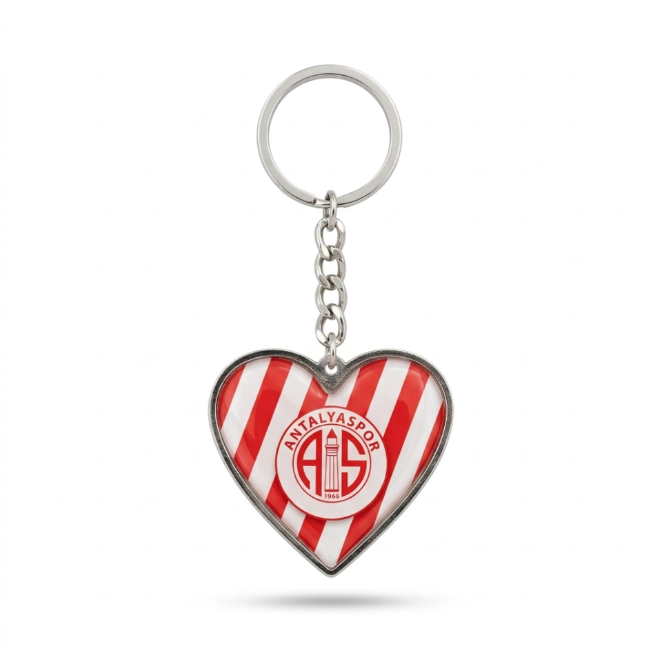 ANTALYASPOR ANAHTARLIK KALP BAYRAK ÇİZGİLİ LOGO