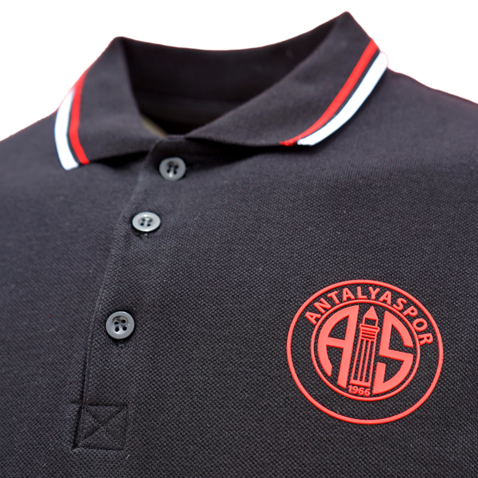 ANTALYASPOR LACİVERT YAKA BİYELİ SİLİKON LOGO POLO YAKA TSHİRT