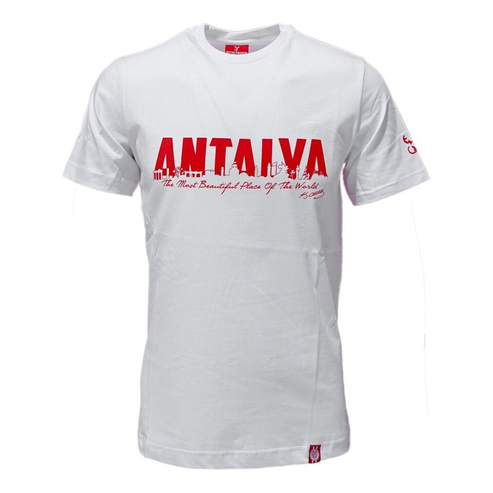 ANTALYASPOR BEYAZ MOST BEAUTIFUL  BASKILI  TSHIRT