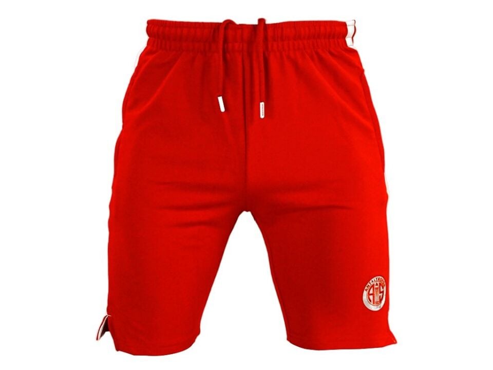 ANTALYASPOR YAN BİYELİ PARLAK LOGO KIRMIZI PAMUKLU ŞORT