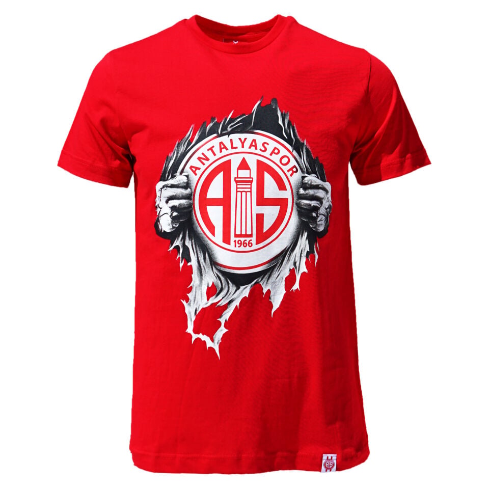 ANTALYASPOR GÖĞÜS PARÇA LOGO KIRMIZI TSHİRT