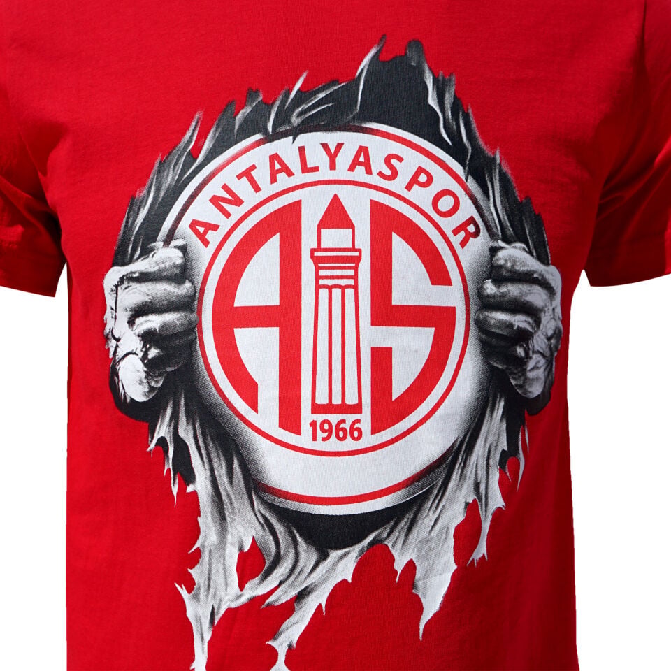 ANTALYASPOR GÖĞÜS PARÇA LOGO KIRMIZI TSHİRT