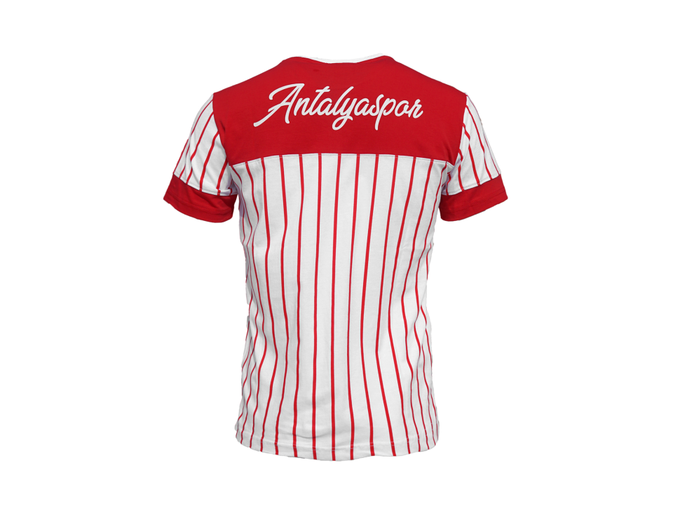ANTALYASPOR SIRTI YAZILI ÇİZGİLİ   TSHİRT S - KIRMIZI BEYAZ