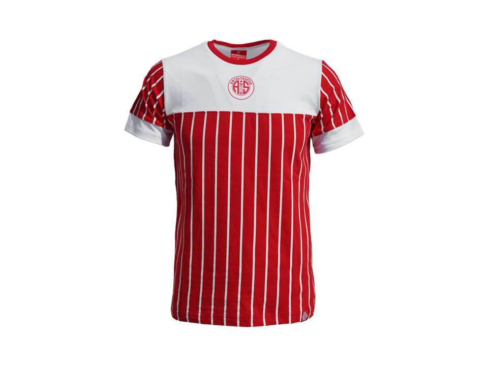 ANTALYASPOR SIRTI YAZILI ÇİZGİLİ   TSHİRT S - KIRMIZI BEYAZ