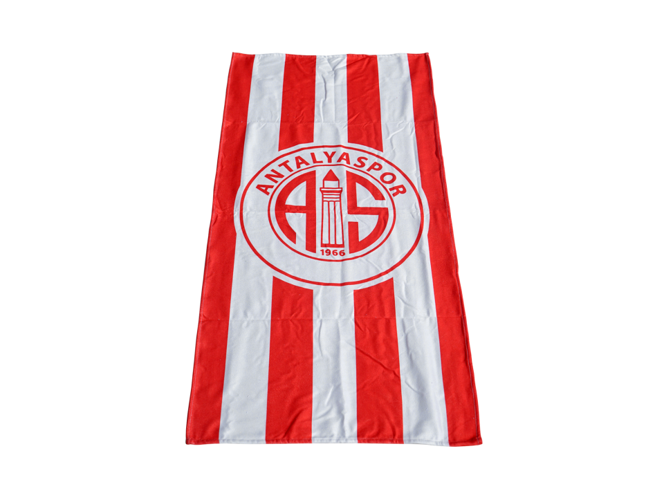 ANTALYASPOR ÇİZGİLİ LOGO DİJİTAL PLAJ HAVLUSU